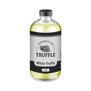 White Truffle Essence 16 oz bottle, center panel with logo, size, and branding prominently displayed.