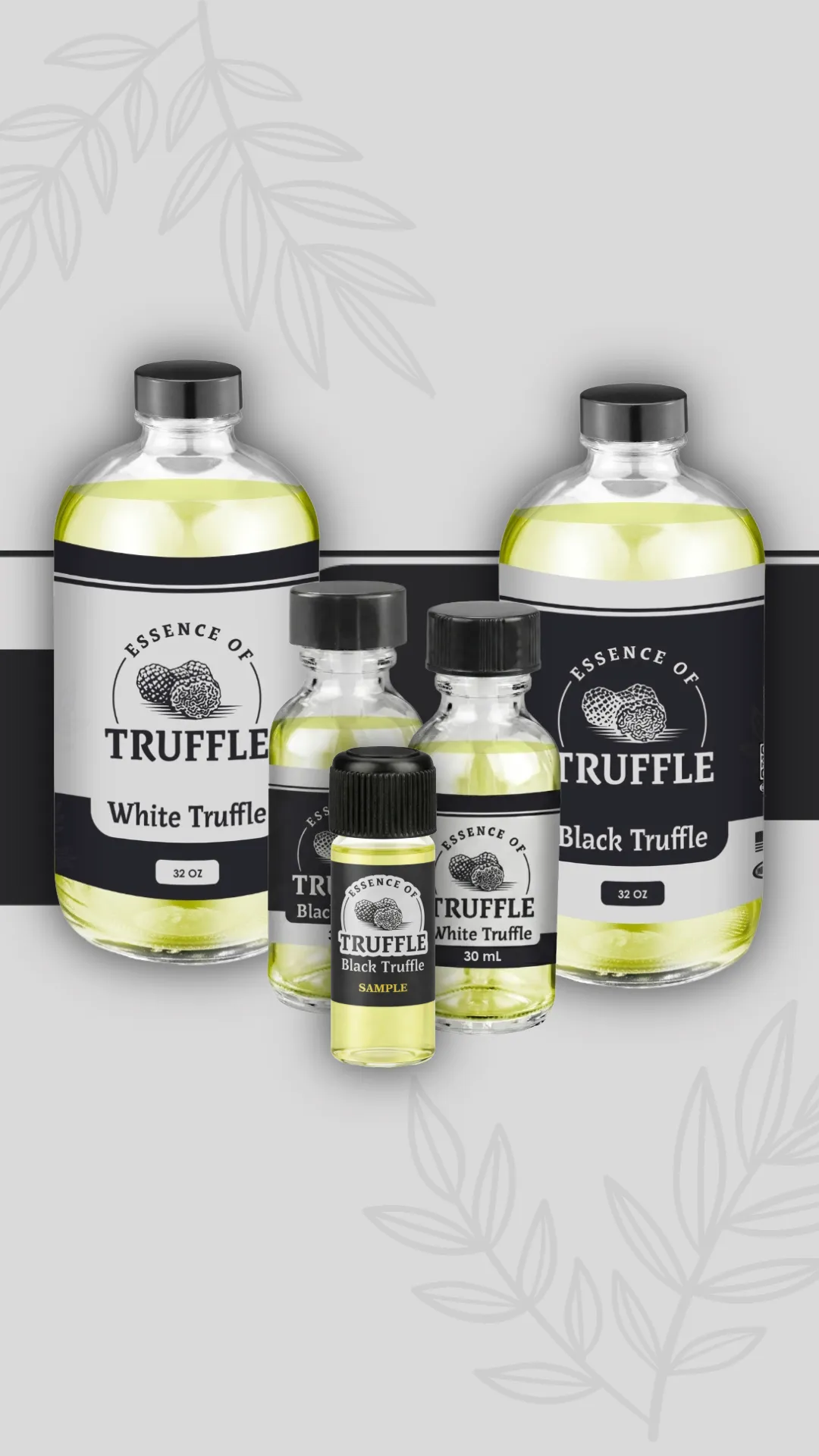 Essence of Truffle product bundle — black and white truffle extract for industrial snack seasoning manufacturing.