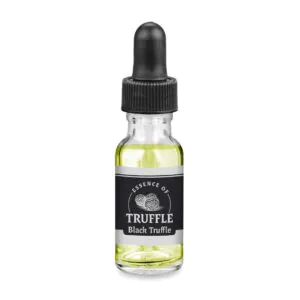 Black Truffle Essence ¼ oz bottle, center panel with logo, size, and branding prominently displayed.