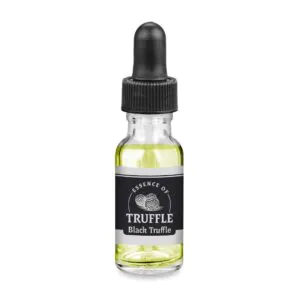 Black Truffle Essence ⅛ oz bottle, center panel with logo, size, and branding prominently displayed.