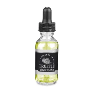 Black Truffle Essence 1 oz bottle, center panel with logo, size, and branding prominently displayed.