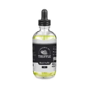 Black Truffle Essence 4 oz bottle, center panel with logo, size, and branding prominently displayed.