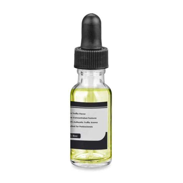 White Truffle Essence ⅛ oz bottle, right panel featuring marketing highlights and product benefits.