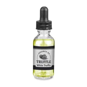 White Truffle Essence 1 oz bottle, center panel with logo, size, and branding prominently displayed.